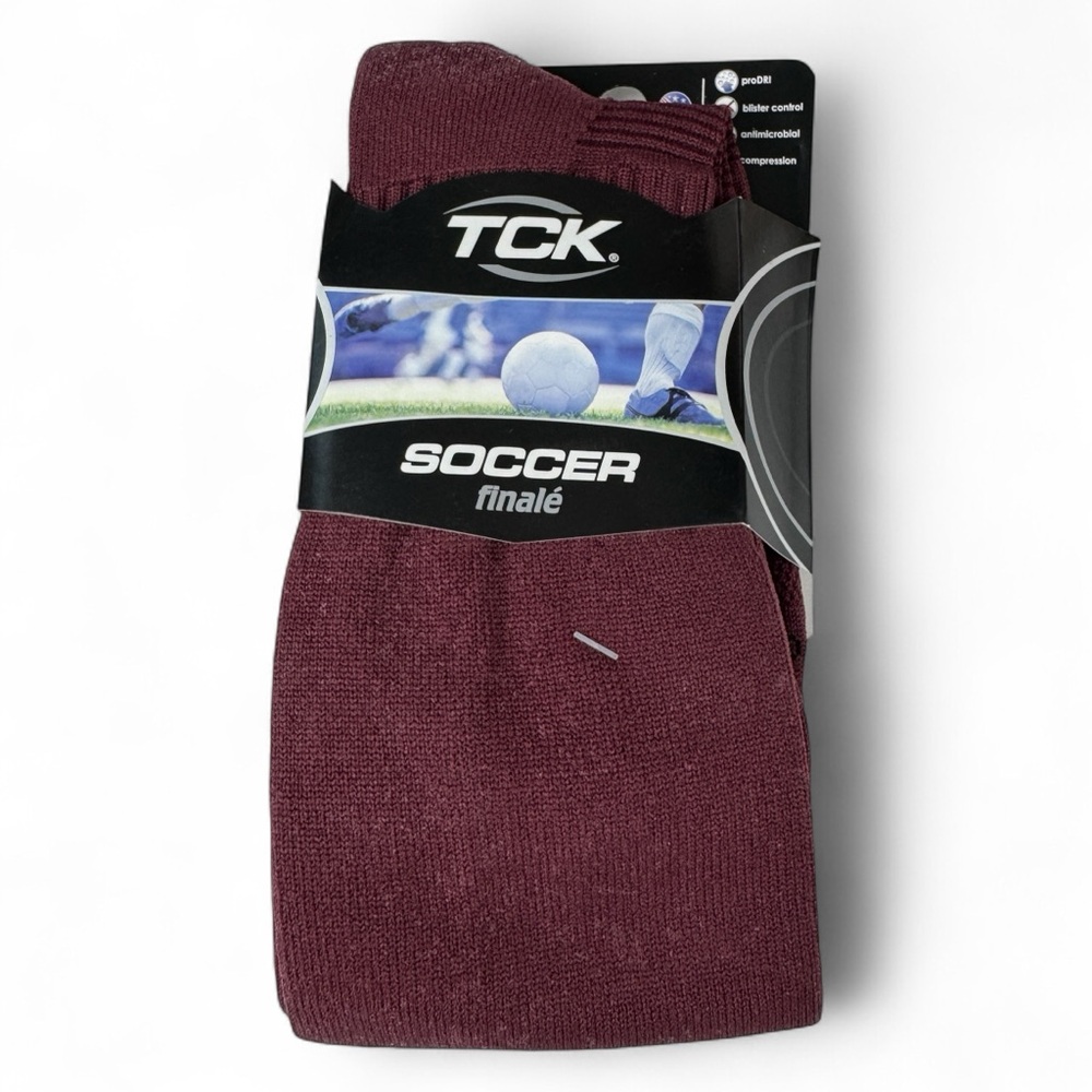 TCK Twin City Knitting Soccer Socks 1 Pair Solid Burgundy Knee High Socks Size M